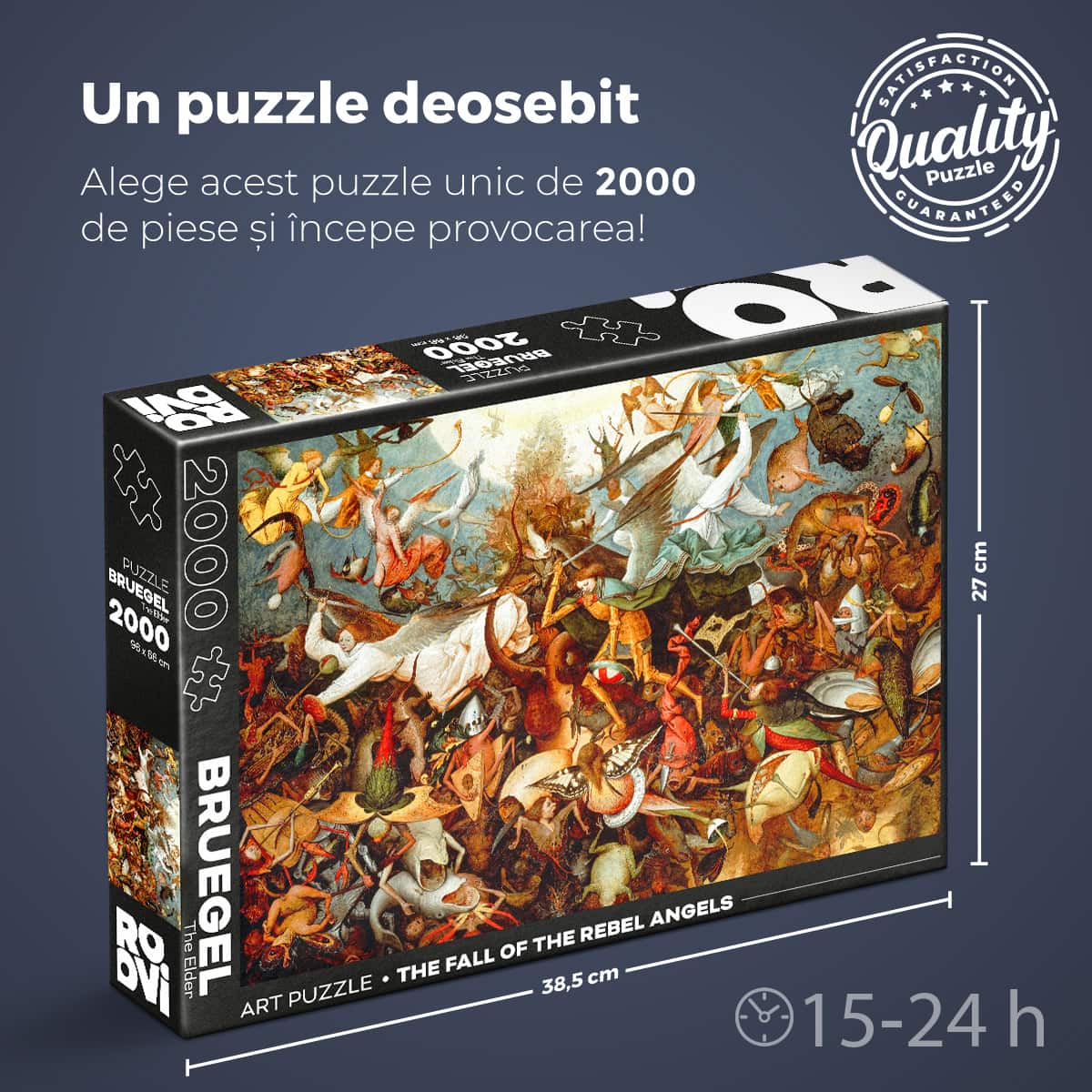 Retouch anxiety Weaken Puzzle Pieter Bruegel cel Bătrân - puzzle adulți 2000 piese - The Fall of  Rebel Angels - ROOVI.ro