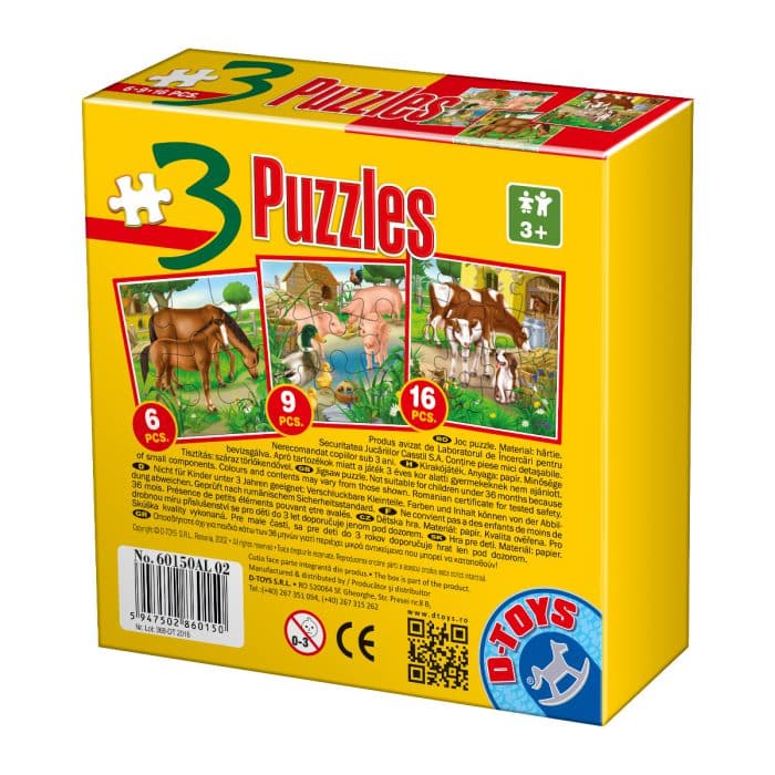 3 Puzzles - Animale Domestice - 2-25026