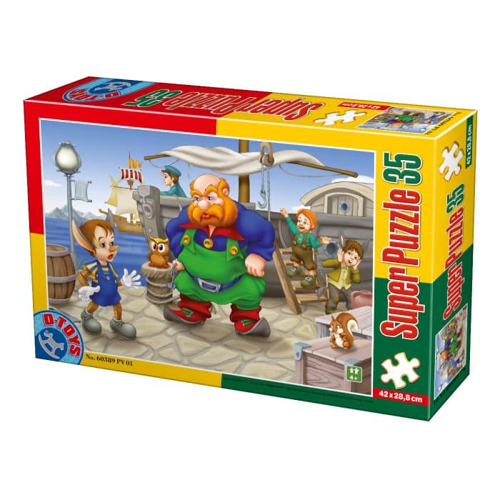 Super Puzzle copii 35 piese - Basme - Pinocchio-0