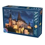 Puzzle 1000 piese - Imagini din România - Castelul Corvinilor Hunedoara noaptea -0