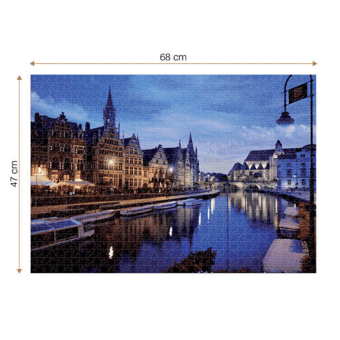 Puzzle adulți 1000 piese Peisaje de Noapte - Gent, Belgia -35252