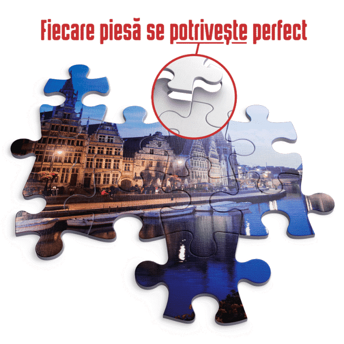Puzzle adulți 1000 piese Peisaje de Noapte - Gent, Belgia -35250