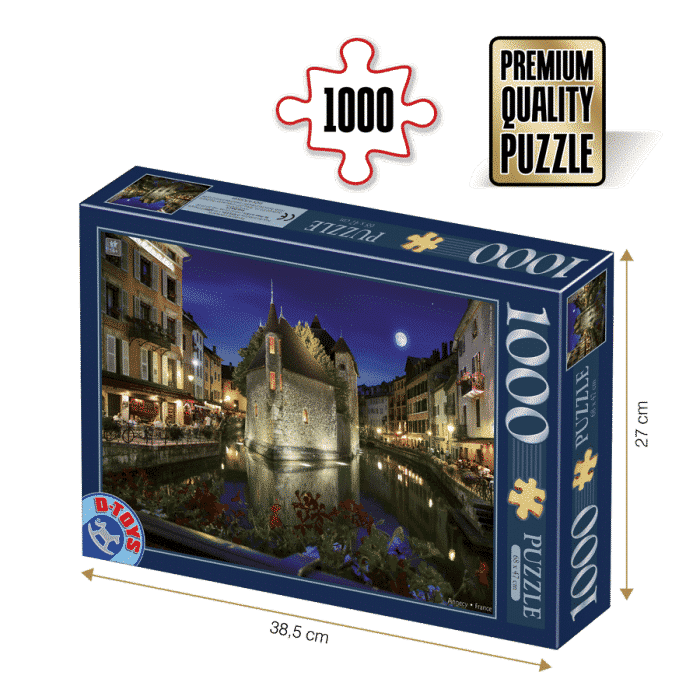 Puzzle adulți 1000 piese Peisaje de Noapte - Annecy, Franța-0