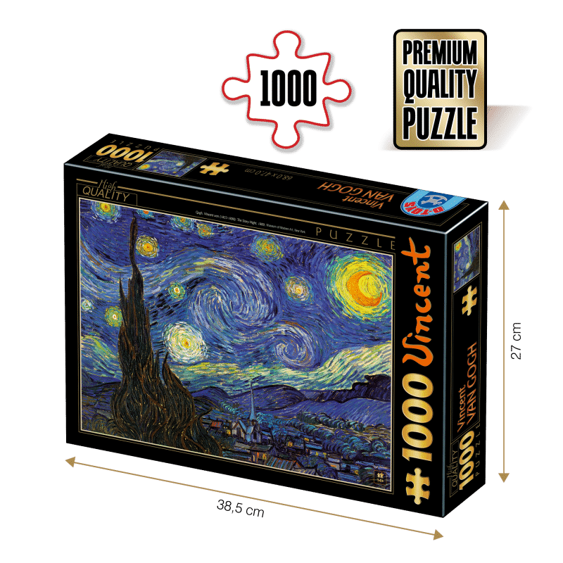 Puzzle adulți Vincent van Gogh - The Starry Night/Noapte înstelată - 1000 Piese-0
