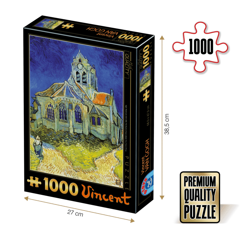 Puzzle adulți Vincent van Gogh - The Church at Auvers - 1000 Piese-0