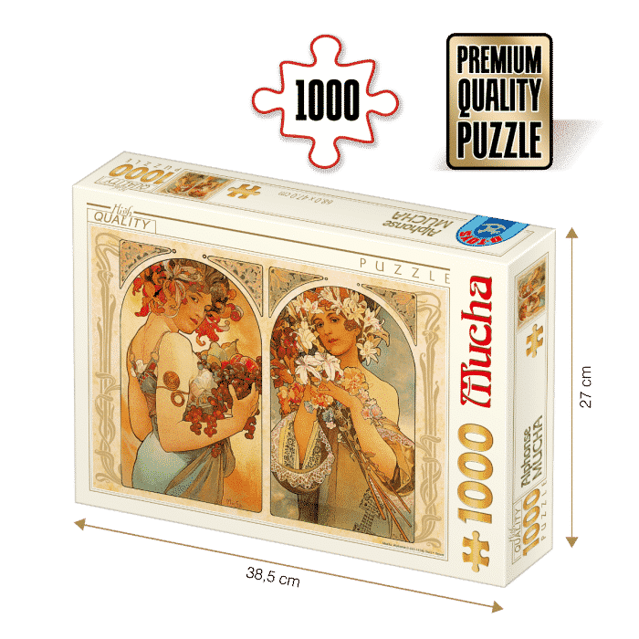Puzzle adulți Alphonse Mucha - Fruit and Flower/Fructe și Flori - 1000 Piese-0