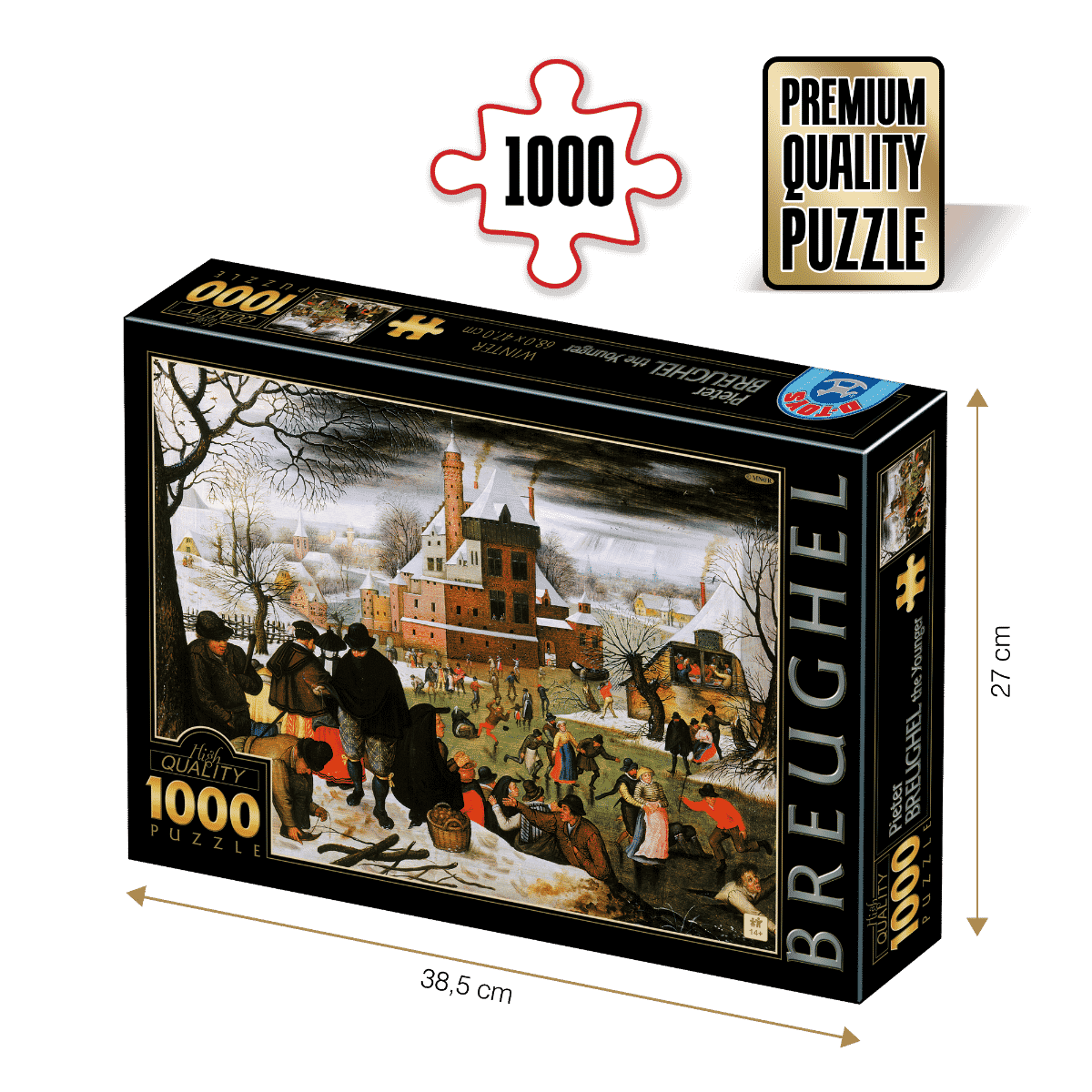 City Moral education educator Puzzle Pieter Brueghel cel Tânăr - Puzzle adulți 1000 Piese - Winter/Iarna  - ROOVI.ro