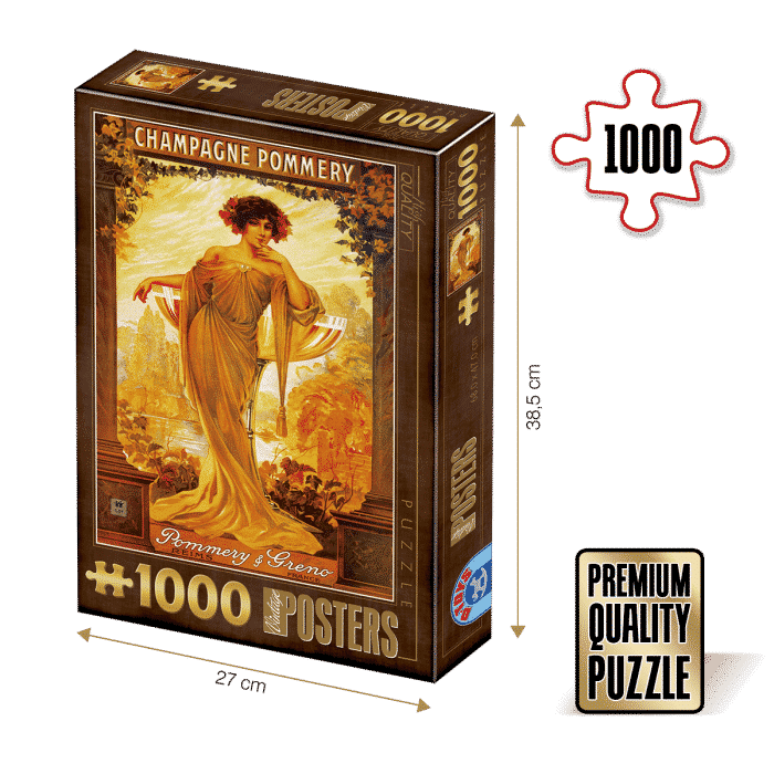 Puzzle adulți 1000 piese Vintage Posters - Champagne Pommery-0