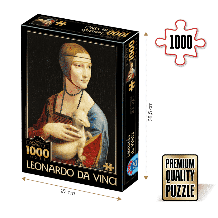 Puzzle adulti 1000 piese Lady with an Ermine/Dama cu hermină - 1000 Piese-0