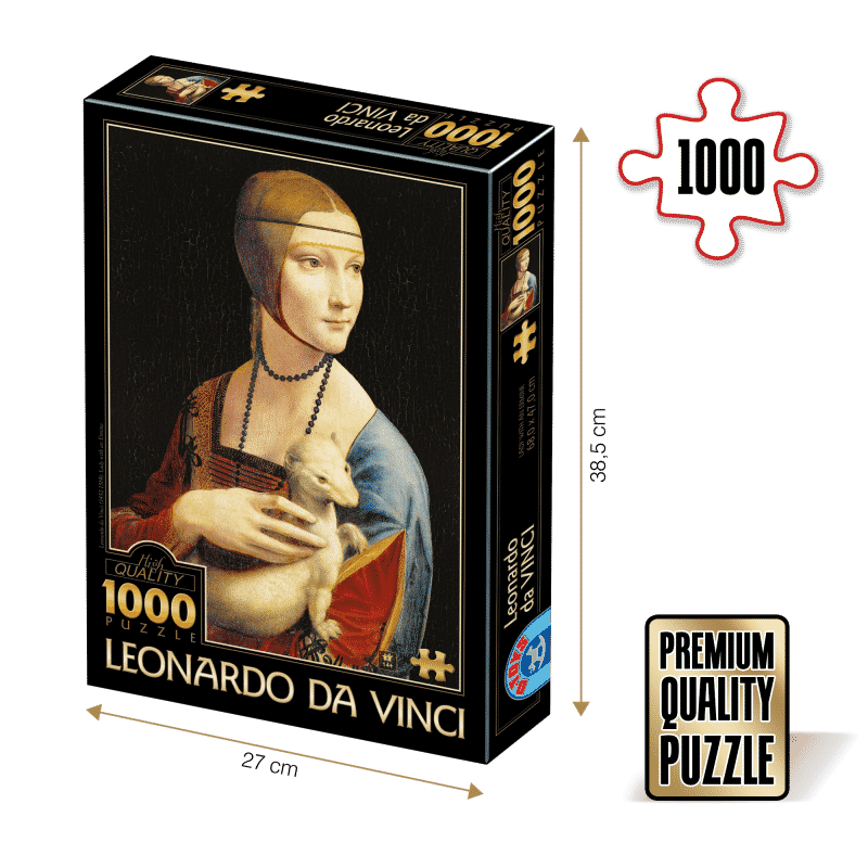 Puzzle adulti 1000 piese Lady with an Ermine/Dama cu hermină - 1000 Piese-0
