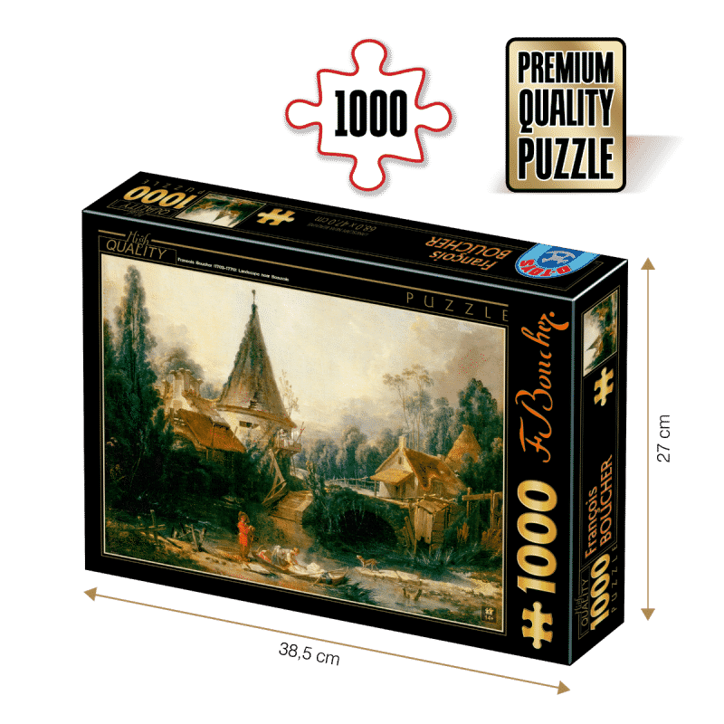 Puzzle adulți François Boucher - Landscape near Beauvais - 1000 Piese-0