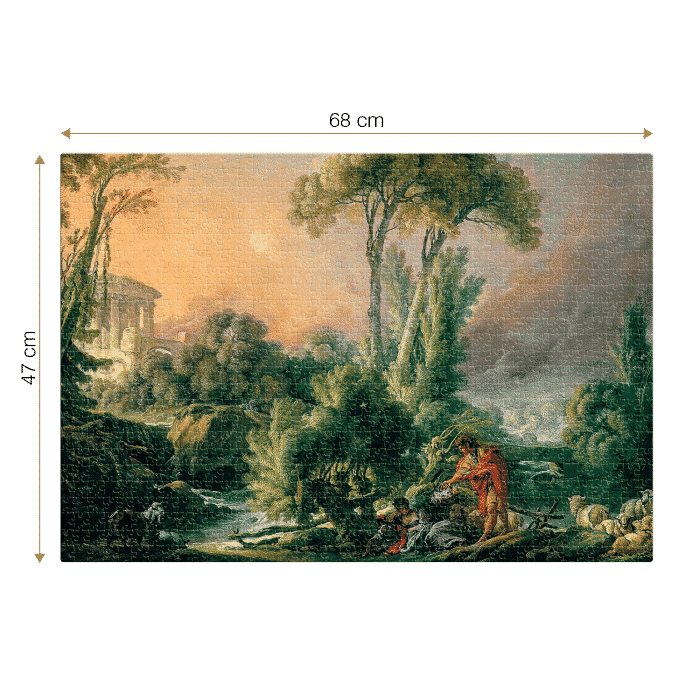 Puzzle adulți François Boucher - River Landscape with an Antique Temple - 1000 Piese-34295