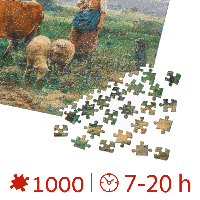 Puzzle adulti 1000 piese Julien Dupré - The Shepherdess with her Flock -34643
