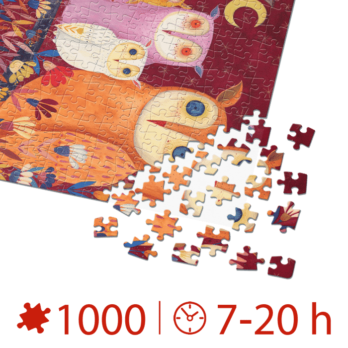 Puzzle adulți 1000 piese Kürti Andrea - Owls/Familie de Bufnițe-34815