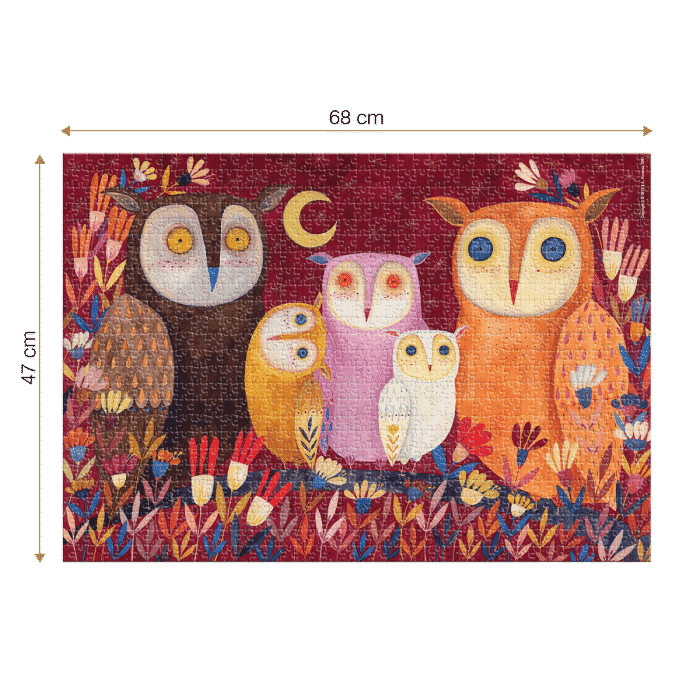 Puzzle adulți 1000 piese Kürti Andrea - Owls/Familie de Bufnițe-34818