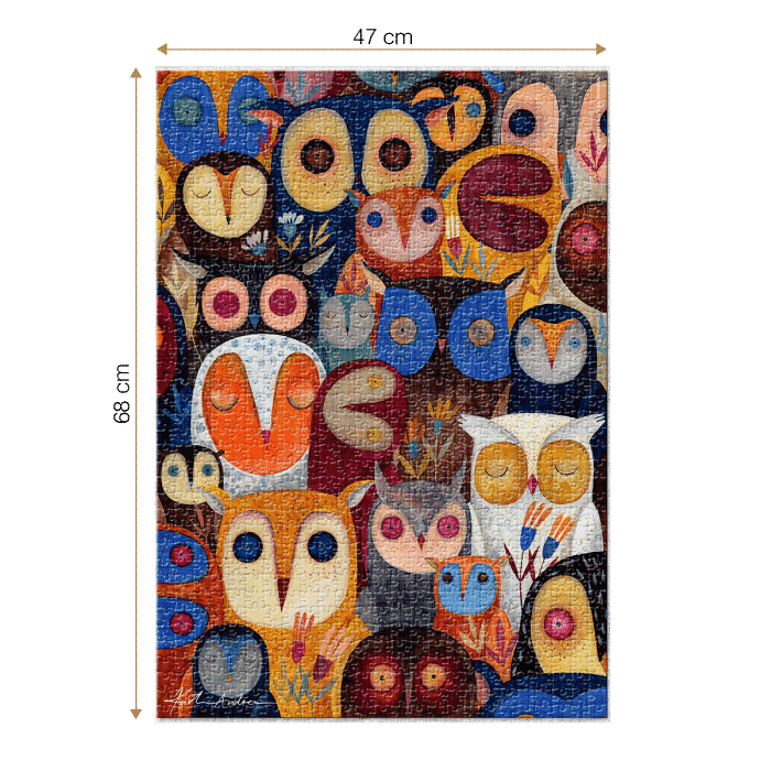 Puzzle adulți 1000 piese Kürti Andrea - Owls / Bufnițe-34824