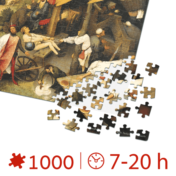 Puzzle adulți Bruegel cel Batrân - Netherlandish Proverbs/Proverbe olandeze - 1000 Piese-34109