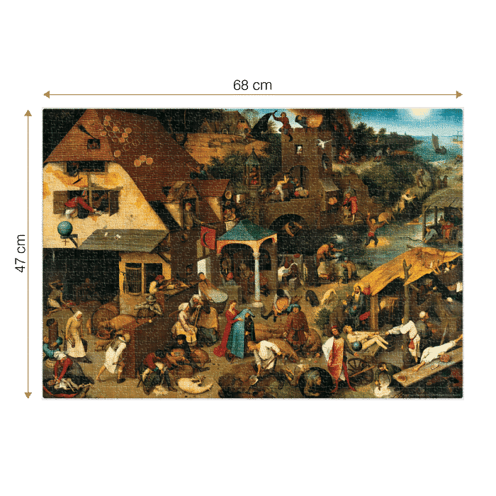 Puzzle adulți Bruegel cel Batrân - Netherlandish Proverbs/Proverbe olandeze - 1000 Piese-34107