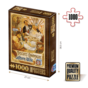 Puzzle adulți 1000 piese Vintage Posters - Biscuits Champagne Lefèvre-Utile-0