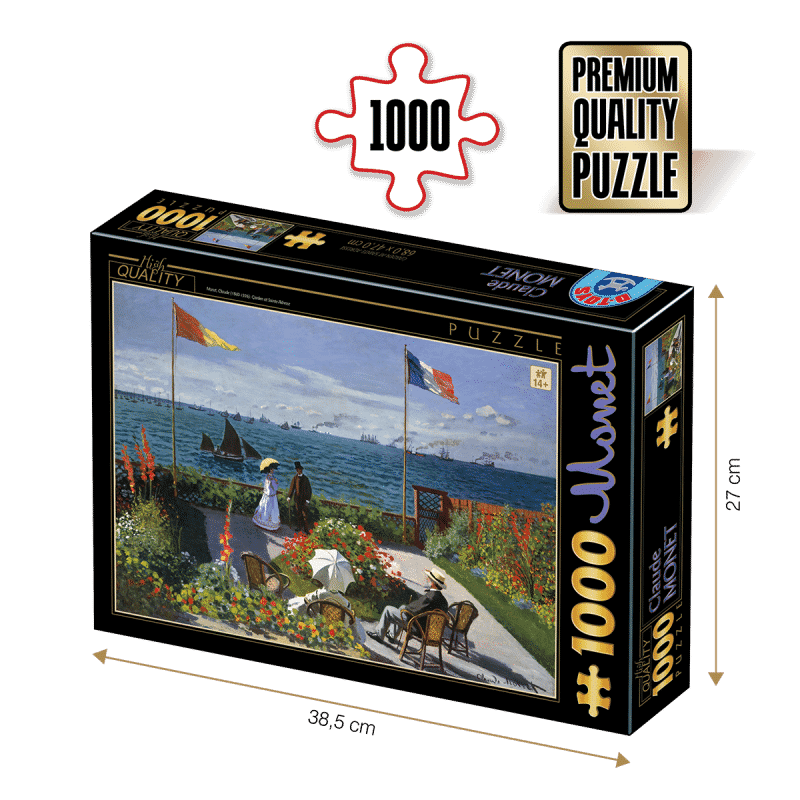 Puzzle adulti 1000 piese Claude Monet - Garden at Sainte-Adresse -0