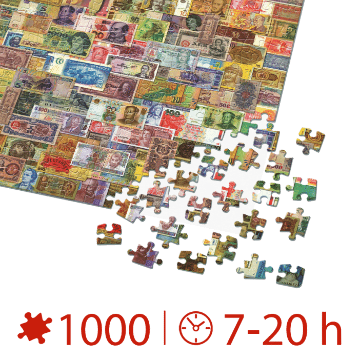 Puzzle adulți 1000 piese Vintage Collage - Paper Money / Bancnote-35093