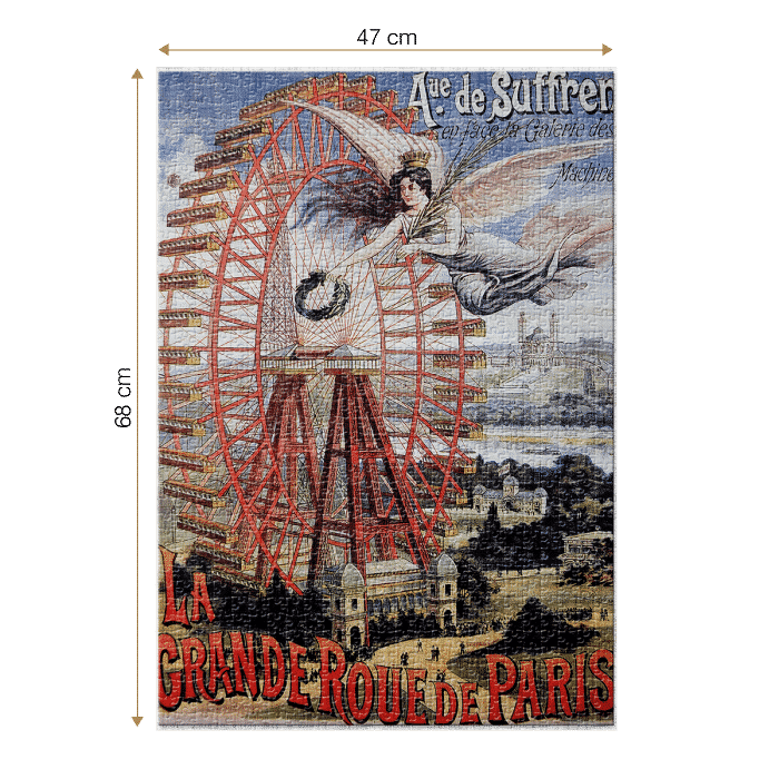 Puzzle adulți 1000 piese Vintage Posters - La grande roue de Paris-35054
