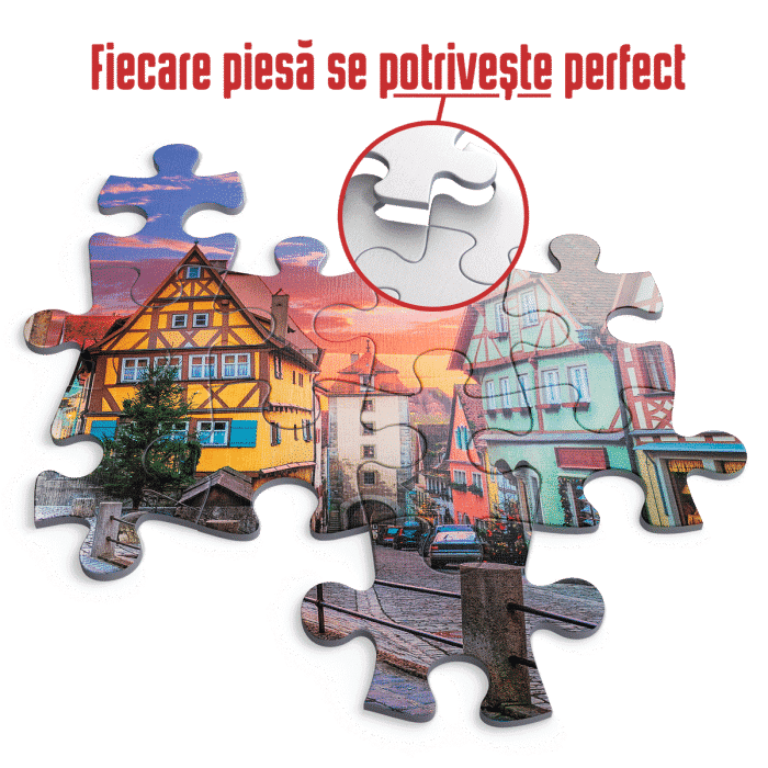 Puzzle adulți 1000 piese Peisaje de zi - Rothenburg, Germania-35537