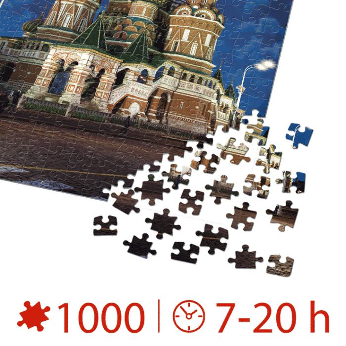 Puzzle adulți 1000 piese Peisaje de Noapte - Catedrala Sfântul Vasile din Moscova-35285