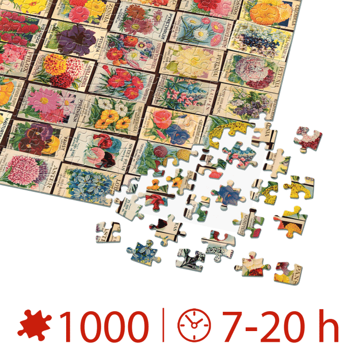 Puzzle adulți 1000 piese Vintage Collage - Flowers / Flori -35087
