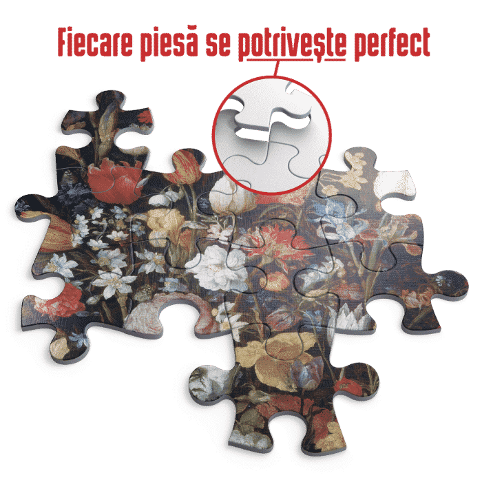 Puzzle adulți Brueghel cel Bătrân - Flowers in a Wooden Vessel - 1000 Piese-34132