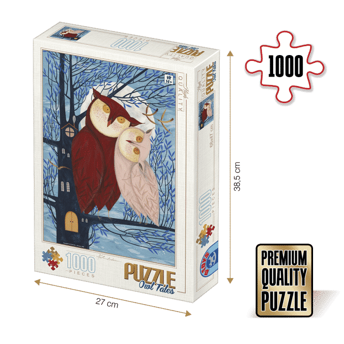 Puzzle adulți 1000 piese Kürti Andrea - Owl Tales / Bufnițe-0