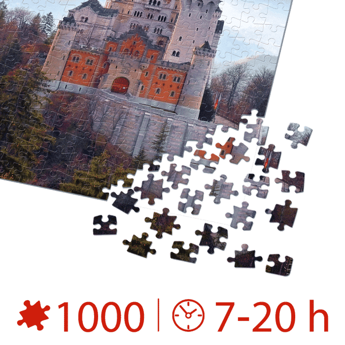Puzzle adulți 1000 piese Peisaje de zi - Castelul Neuschwanstein, Germania-35555