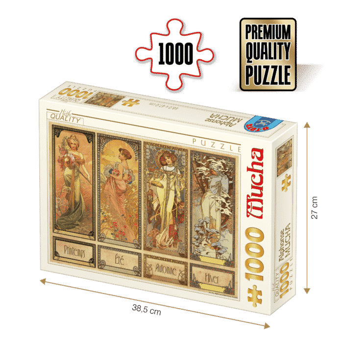 Puzzle adulți Alphonse Mucha - Seasons 2/Anotimpuri - 1000 piese-0