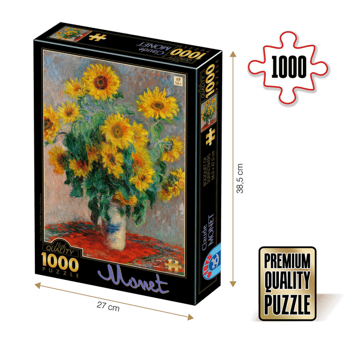 Puzzle adulti 1000 piese Claude Monet - Bouquet of Sunflowers-0