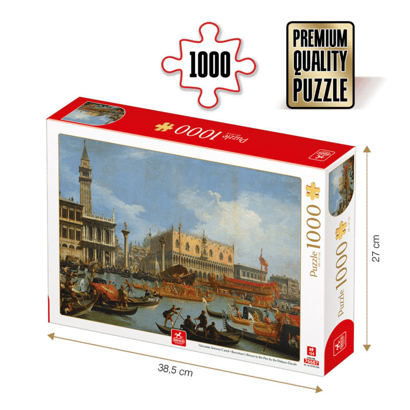 Puzzle adulți 1000 piese Giovanni Antonio Canal - Bucentaur's Return to the Pier by the Palazzo Ducale-0