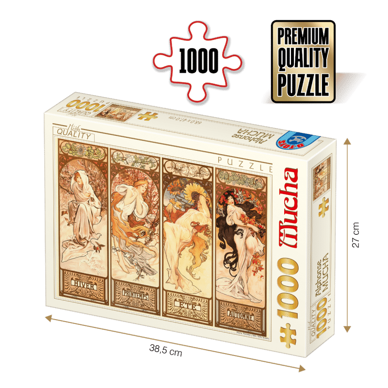Puzzle adulți Alphonse Mucha - Seasons 3/Anotimpuri 3 - 1000 piese-0