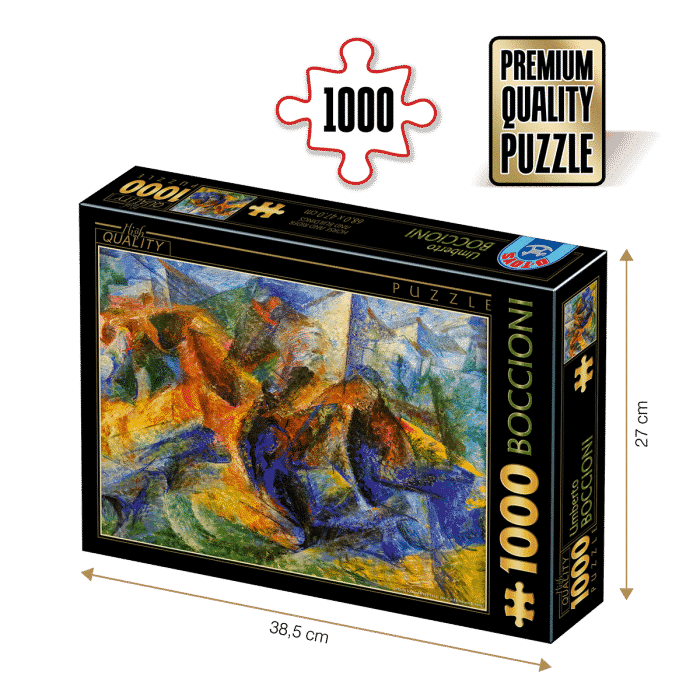 Puzzle adulti 1000 piese Umberto Boccioni - Horse Rider Houses-0