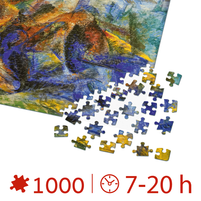 Puzzle adulti 1000 piese Umberto Boccioni - Horse Rider Houses-34538