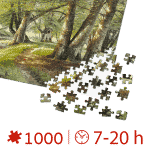 Puzzle adulti Peder Mørk Mønsted - A Summer Day in the Forest with Deer in the Background - 1000 Piese-34304