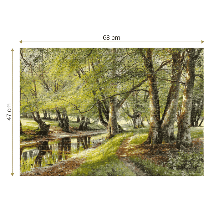 Puzzle adulti Peder Mørk Mønsted - A Summer Day in the Forest with Deer in the Background - 1000 Piese-34307