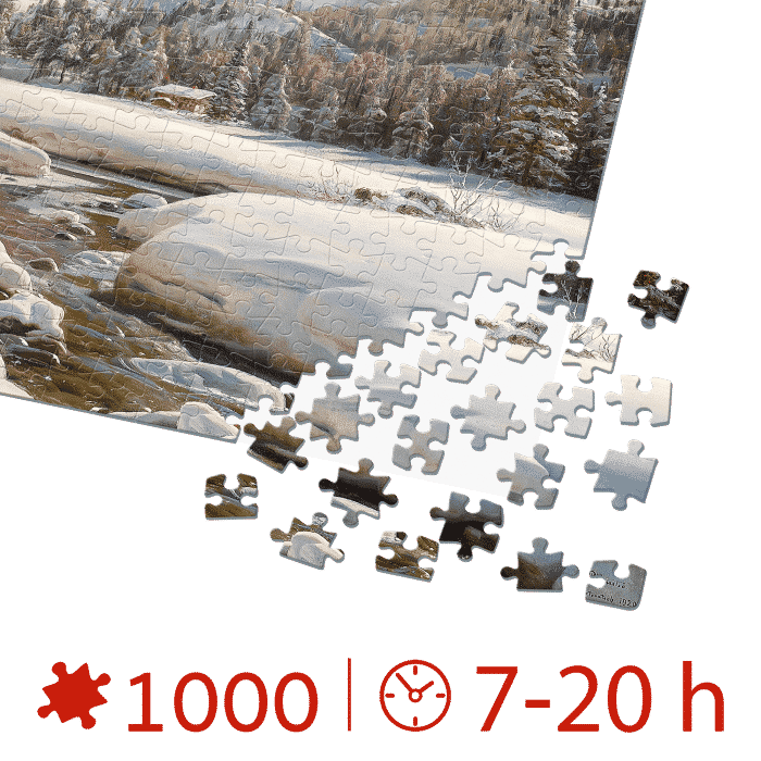 Puzzle adulți Peder Mørk Mønsted - Winter Landscape in Switzerland Near Engadin - 1000 Piese-34363