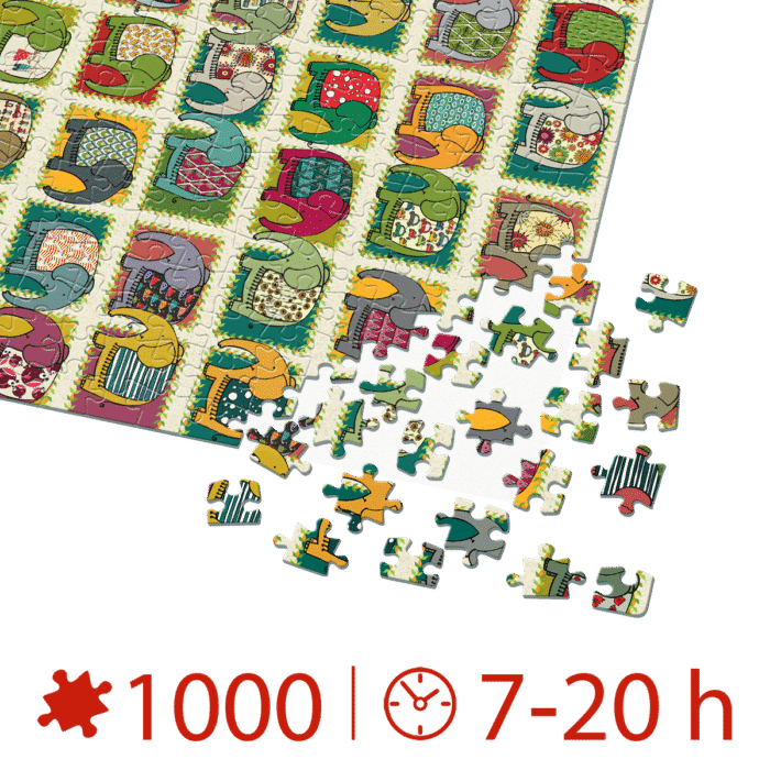 Puzzle adulți 1000 piese Pattern Elephants / Elefanți-34712