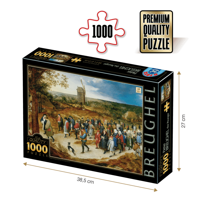 Puzzle adulti 1000 piese Pieter Brueghel cel Tânăr - The Marriage Procession-0