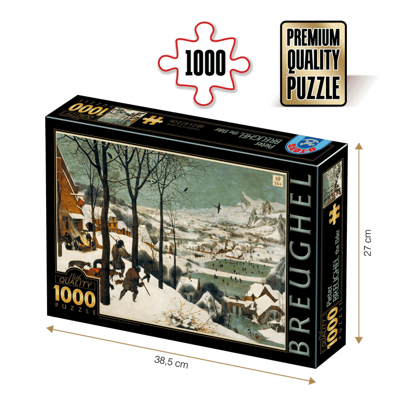 Puzzle adulti 1000 piese Pieter Bruegel cel Bătrân - Hunters in the Snow-0