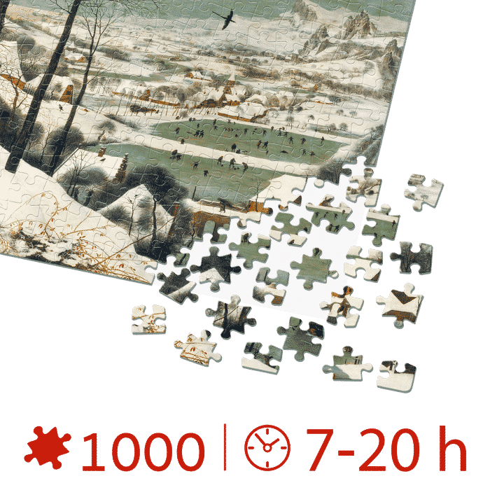 Puzzle adulti 1000 piese Pieter Bruegel cel Bătrân - Hunters in the Snow-34503