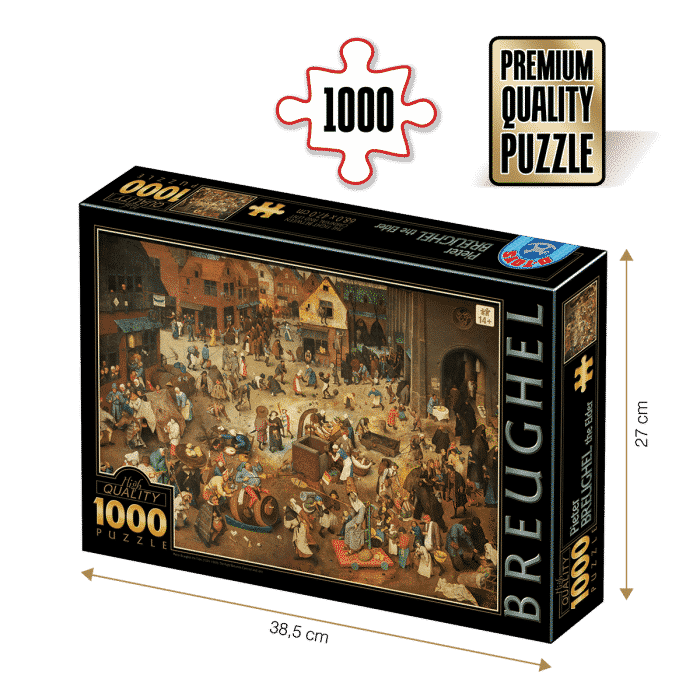 Puzzle adulti 1000 piese Pieter Bruegel cel Bătrân - The Fight between Carnival and Lent -0