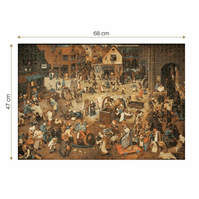Puzzle adulti 1000 piese Pieter Bruegel cel Bătrân - The Fight between Carnival and Lent -34512
